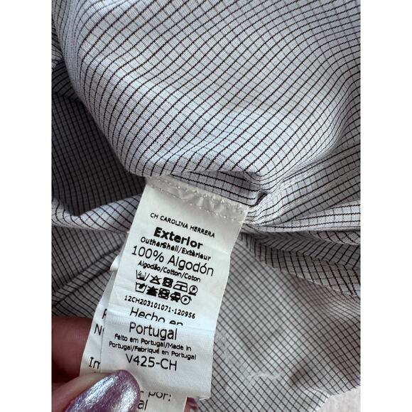 White Windowpane Men Carolina Herrera Button Down - Picture 5 of 9